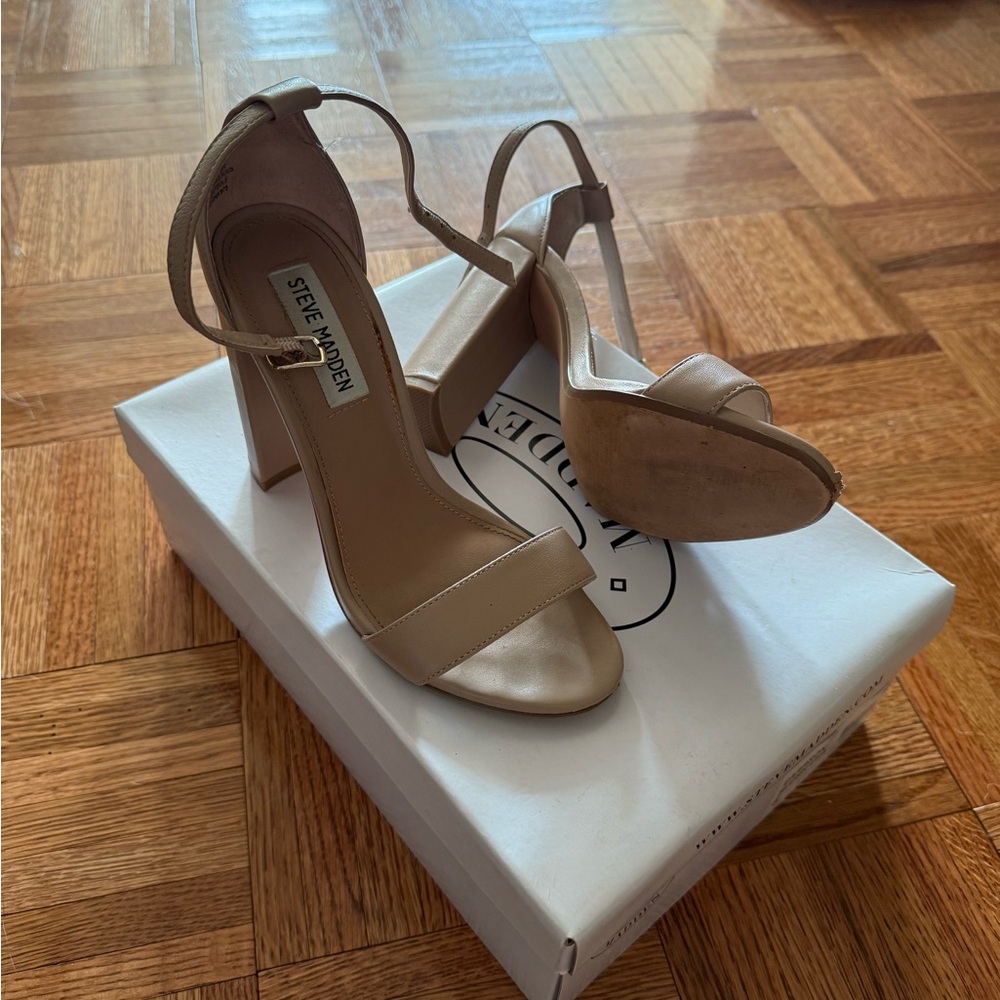 Steve Madden Beige Block Heels